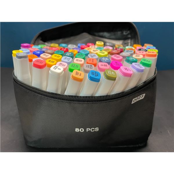 Lot of 1 Multi-Pack of Alcohol Dual-Tip Aritst Markers - 80 PCS/Colours - Brand New!