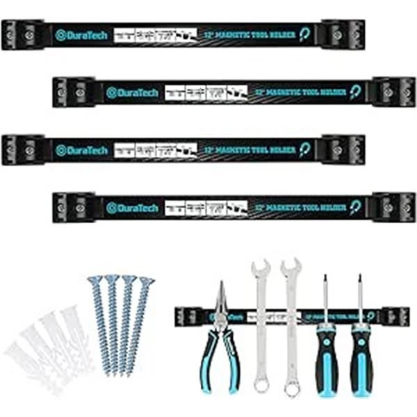 Lot of 1 Duratech 12-Inch Magnetic Tool Holder Strip Set - 4 pack