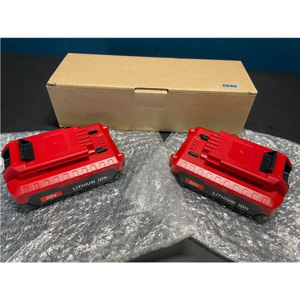 Lot of 2 Li-Ion 20V 3.0Ah Rechargeable Batteries for Porter Cable Tools - Model PCC680L