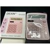 Image 3 : Lot of 4 Dexin DX-837B Business Classic Calculators - Pink