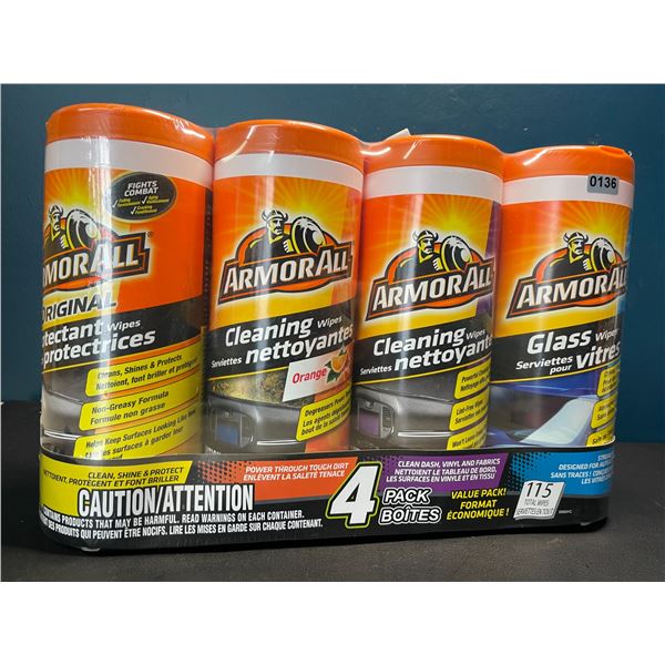 Lot of 1 4-Pack ArmorAll Cleaning Wipes for Cars