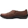 Image 1 : Lot of 1 Pair of Clarks - Cora Edge - Dark Tan Leather Slip-On Shoes - Size 7