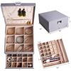 Image 1 : Lot of 1 Grey Leather 3-Layer Jewelry Box/Jewelry Organizer - Brand New!