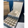 Image 4 : Lot of 1 Grey Leather 3-Layer Jewelry Box/Jewelry Organizer - Brand New!
