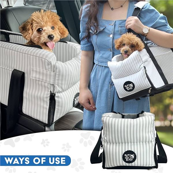 Lot of 1 Console Dog Car Seat for Small Dogs - Dog Booster Car Seat/Carrying Bag