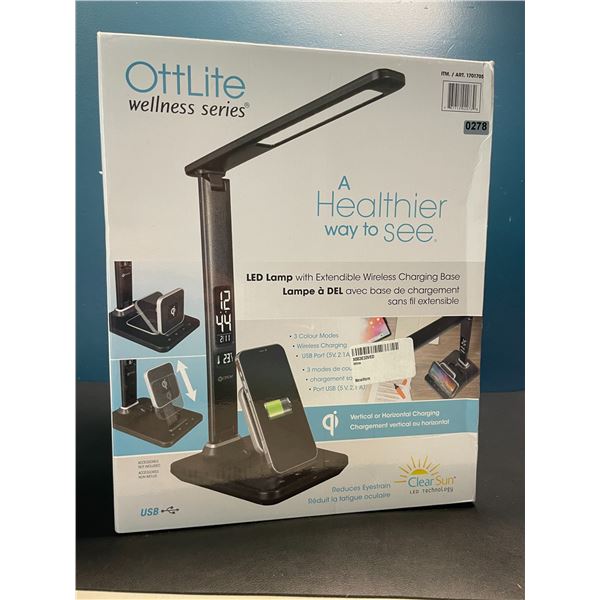Lot of 1 Ottlite Wellness Series LED Lamp w/ Extendible Wireless Charging Base