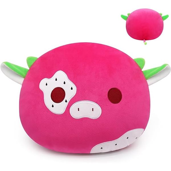 Lot of 2 Dragonfruit Cow Large "Squishmallow" Inspired Squishy Plushies