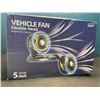 Image 1 : Lot of 1 5-Inch blade Double-Head Vehicle/Car Fan - 12V Fan w/ 2 USB Ports