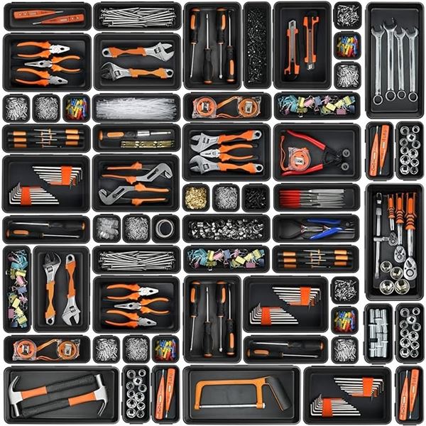 Lot of 1 Box of Tool-Box/Drawer Organizer Trays - 46 PCS - Brand New!