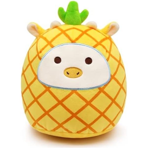 Lot of 2 Pineapple Cow "Squishmallow" Inspired Squishy Cow Plushies - 8 inch