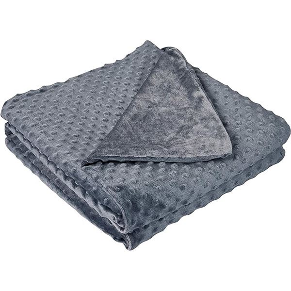 Lot of 1 Minky Cover for Weighted Blankets - 48in x 72in - Grey (Cover Only)