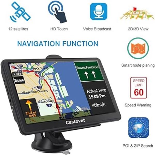 Lot of 1 Cestovet HD GPS Navigation for Cars - Brand New Sealed!