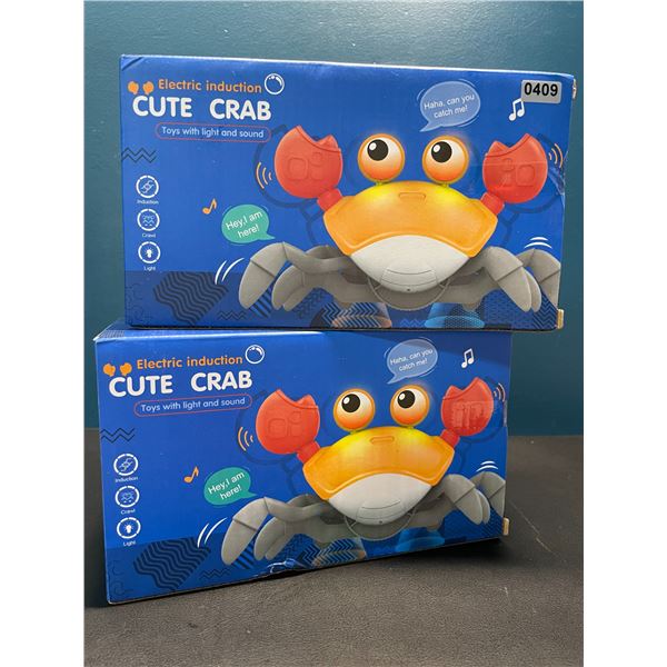 Lot of 2 Dancing/Crawling Crab Light-Up Toys for Babies