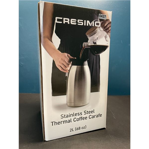 Lot of 1 Cresimo Stainless Steel Thermal Coffee Carafe - 2L (68oz)
