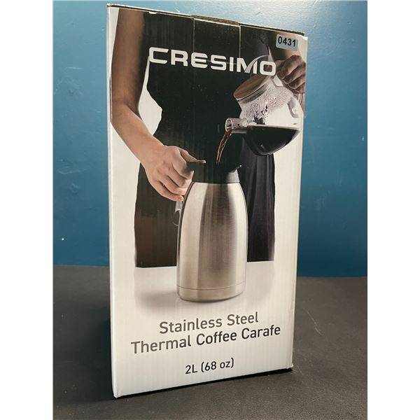 Lot of 1 Cresimo Stainless Steel Thermal Coffee Carafe - 2L (68oz)