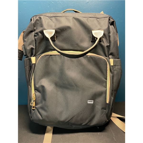 Lot of 1 Backpack-Style Insulated Diaper Bag - Black
