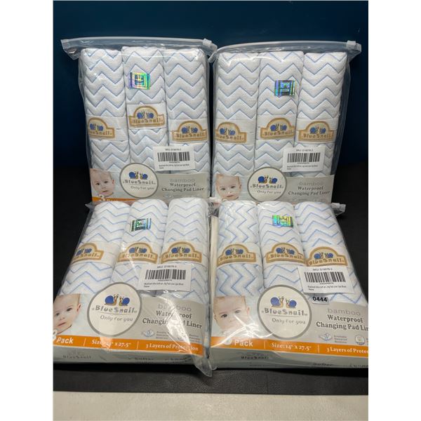 Lot of 4 Multi-Packs of Waterproof Cahnging Pad Liners - 3PCS per pack/12 Total