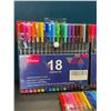 Image 2 : Lot of 3 Multi-Packs of Vitoler Fineliner Pens - 18 Colors Per Pack