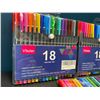 Image 2 : Lot of 3 Multi-Packs of Vitoler Fineliner Pens - 18 Colors Per Pack