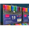 Image 2 : Lot of 3 Multi-Packs of Vitoler Fineliner Pens - 18 Colors Per Pack
