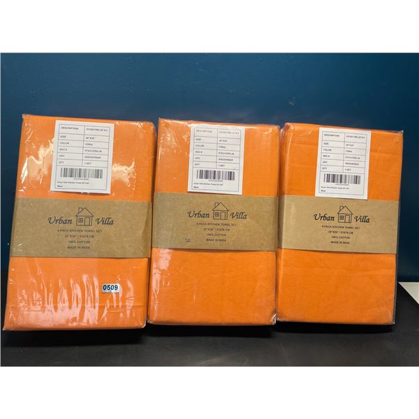 Lot of 3 Packs of Urban Villa Premium Oversized Dinner Napkins/Towels - (20 x 30in) - 6 Per Pack