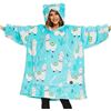 Image 1 : Lot of 1 Three-Poodle Super Soft Wearable Oversized-Hoodie Blanket for Adults - Alpaca Design
