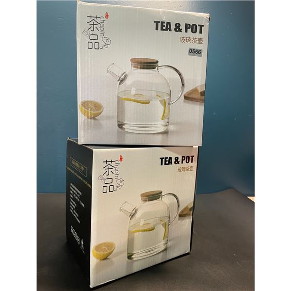 Lot of 2 Glass Stovetop Teapots/Infuser Teapots