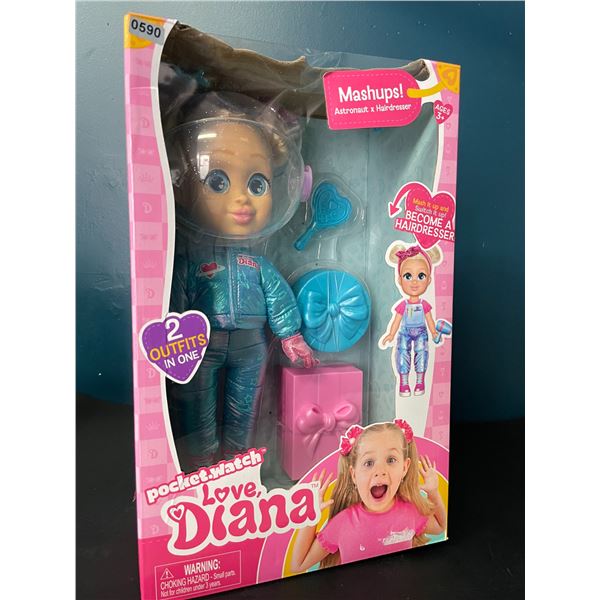 Lot of 1 Pocket Watch Love Diana Mashups Doll - Astronaut & Hairdresser Outfits