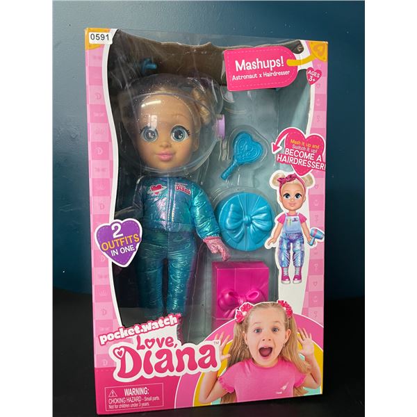 Lot of 1 Pocket Watch Love Diana Mashups Doll - Astronaut & Hairdresser Outfits