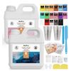 Image 1 : Lot of 1 NicPro 72oz Crystal Clear Epoxy Resin Complete Kits w/ Mica Pigments, Cups, Gloves, etc.