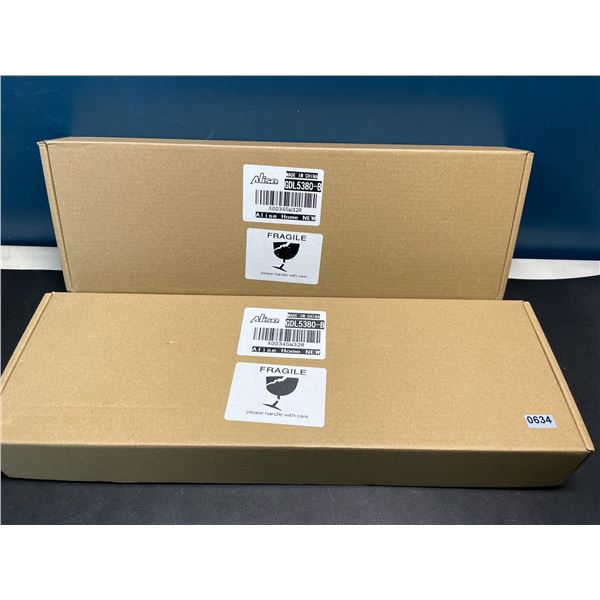 Lot of 2 Alise Glass Floating Wall Shelves for Bathroom - 15 inch