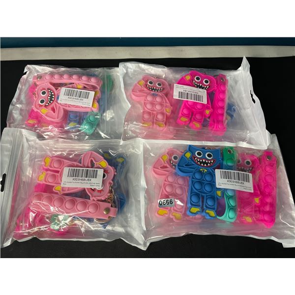 Lot of 4 Multi-Packs of Pop-It Keychains/Sensory Toys