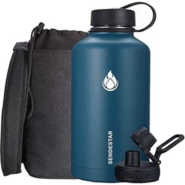Lot of 1 Sendestar Double Wall Stainless Steel Insulated Water Bottle - 1.8L (64oz) - Cobalt