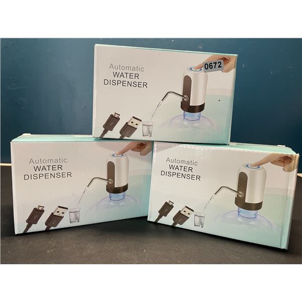 Lot of 3 Automatic Water Dispensers - Rechargeable