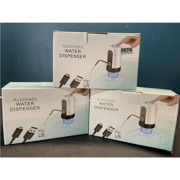 Lot of 3 Automatic Water Dispensers - Rechargeable