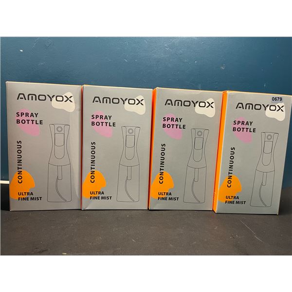 Lot of 4 Amoyox Ultra Fine Mist Spray Bottles - 200mL Capacity - 2 Per Pack/8 Total!