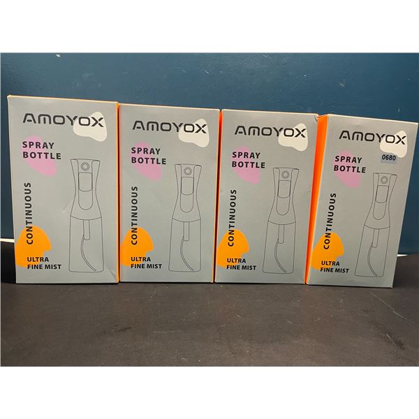 Lot of 4 Amoyox Ultra Fine Mist Spray Bottles - 200mL Capacity - 2 Per Pack/8 Total!