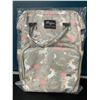 Image 1 : Lot of 1 Backbpack-Style Diaper Bag - Grey Unicorn Design