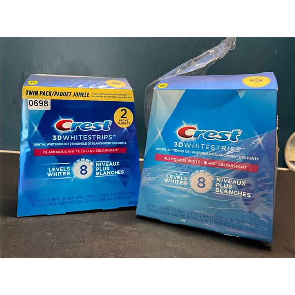 Lot of 2 Boxes of Crest 3D Whitestrips Teeth Whitening Kits - TwinPacks (2x28 strips per box)