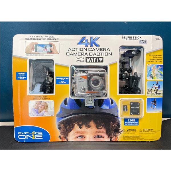 Lot of 1 ExploreOne 4K Action Camera with WiFi Bundle - Brand New!! w/ 32GB Memory Card