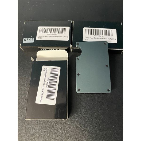 Lot of 3 Mountain Voyage Minimalist Mens Wallets - Matte Grey Colour