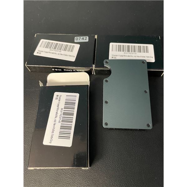 Lot of 3 Mountain Voyage Minimalist Mens Wallets - Matte Grey Colour