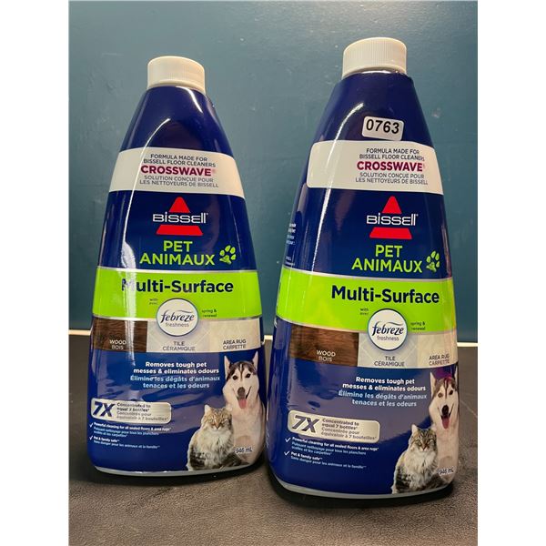 Lot of 2 Jugs of Bissell Pet Multi-Surface Cleaners w/ Febreeze - 946mL each