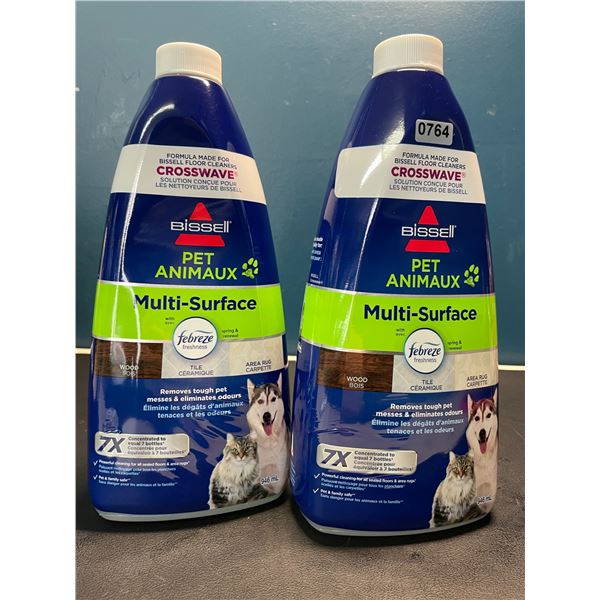 Lot of 2 Jugs of Bissell Pet Multi-Surface Cleaners w/ Febreeze - 946mL each