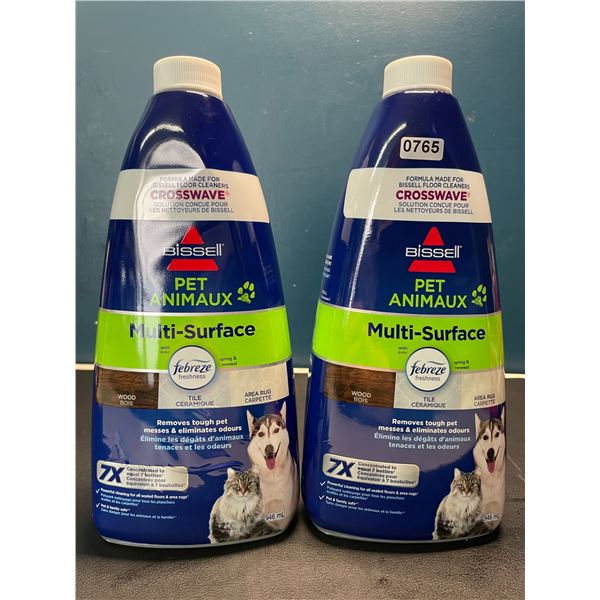 Lot of 2 Jugs of Bissell Pet Multi-Surface Cleaners w/ Febreeze - 946mL each