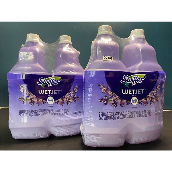 Lot of 2 Double-Packs of Swiffer WetJet w/ Febreeze Scent Mop Refills - 4 Jugs Total
