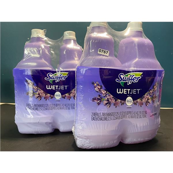 Lot of 2 Double-Packs of Swiffer WetJet w/ Febreeze Scent Mop Refills - 4 Jugs Total