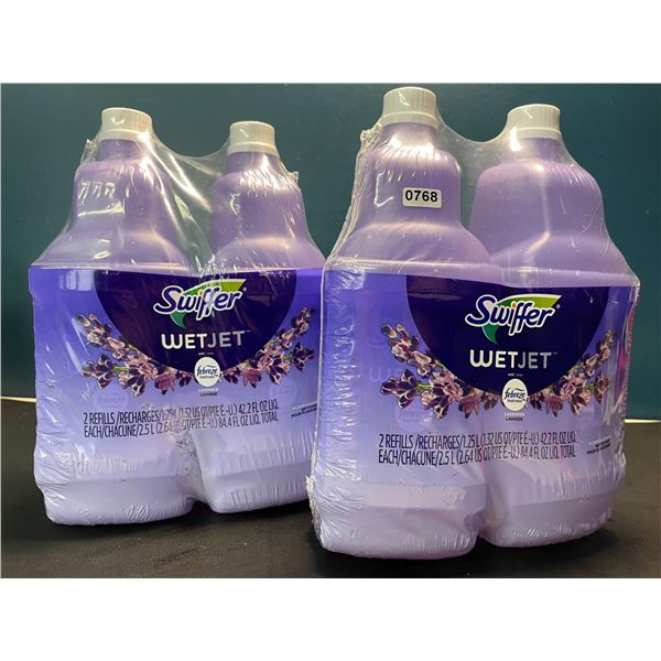 Lot of 2 Double-Packs of Swiffer WetJet w/ Febreeze Scent Mop Refills - 4 Jugs Total