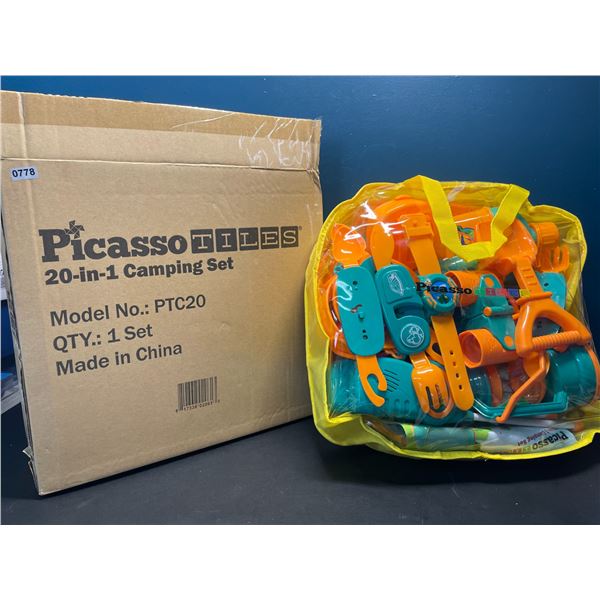 Lot of 1 Picasso Tiles 20-In-1 Camping Toy Set