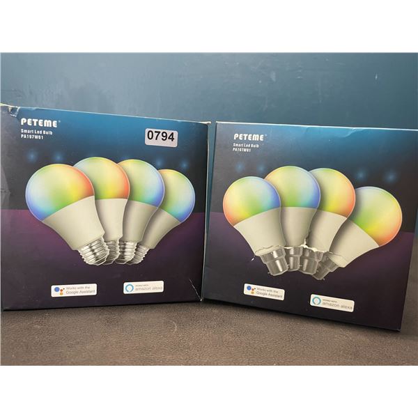 Lot of 2 Multi-Packs of WiFi Smart Bulbs - 4 Per Box/8 Total!